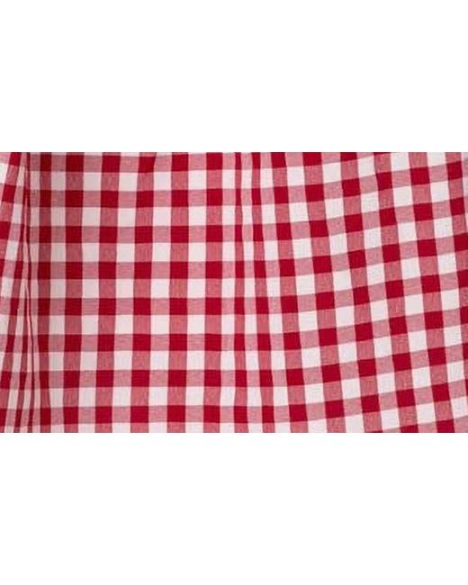 Edikted Red Gingham Tie Maxi Skirt At Nordstrom