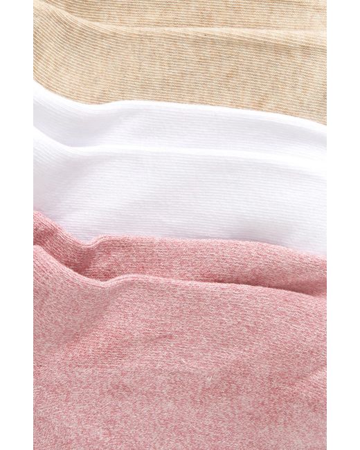 Nordstrom Pink 3-pack Everyday Tab Ankle Socks