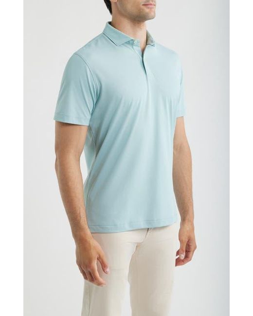 Johnnie-o Blue Solid Mesh Performance Jersey Polo for men
