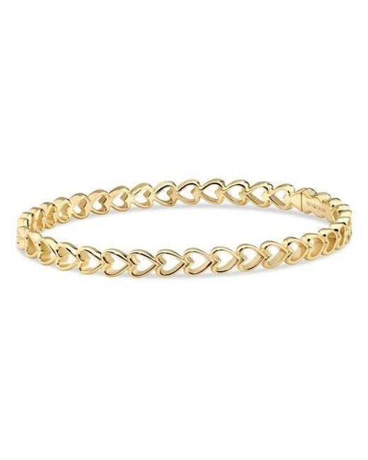 DEVATA Metallic Open Heart Bangle Bracelet