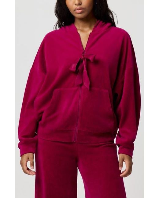 Florence By Mills Red Oversize Velour Hoodie