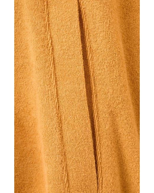 Mango Orange Cotton Blend Terry Bomber Jacket