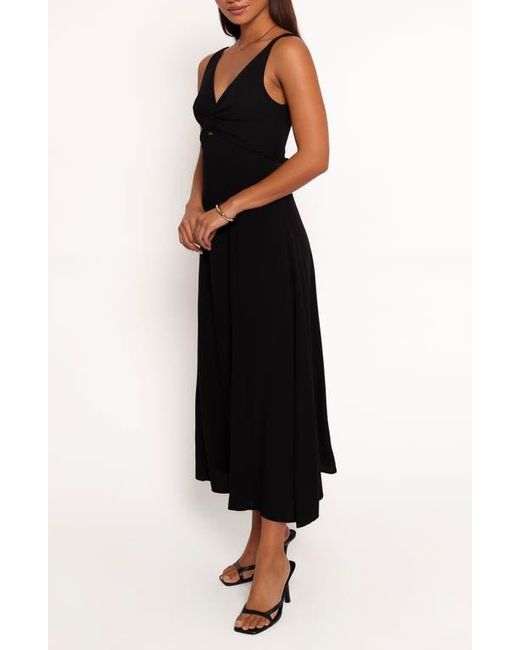 Petal & Pup Black Archer Sleeveless Fit & Flare Midi Dress