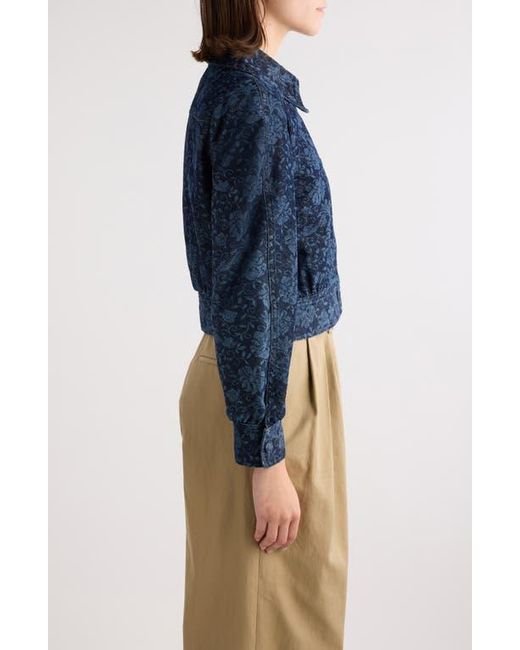 Dries Van Noten Vistam Floral Jacquard Crop Denim Jacket in