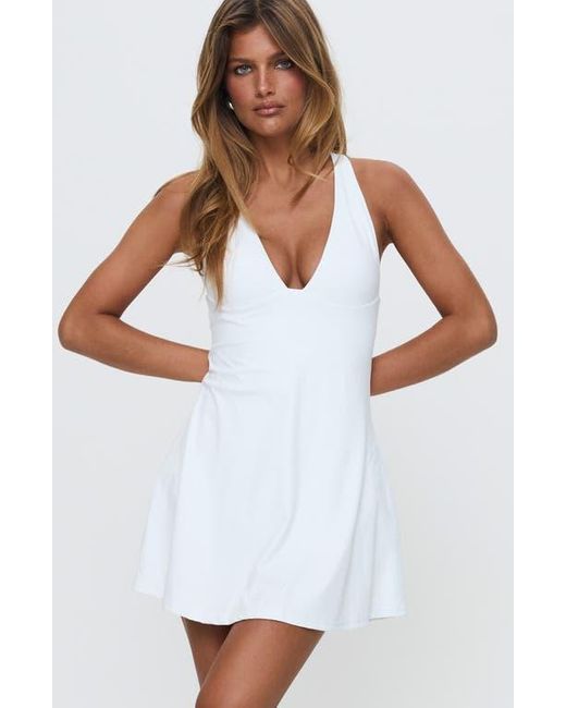 Princess Polly White Challengers Active Minidress With Built-In Shorts