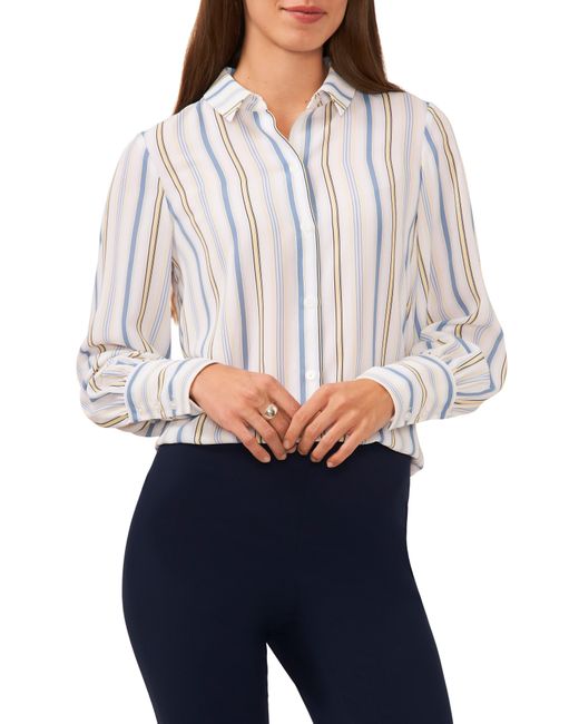 Halogen® White Halogen(r) Vertical Stripe Woven Button-up Shirt