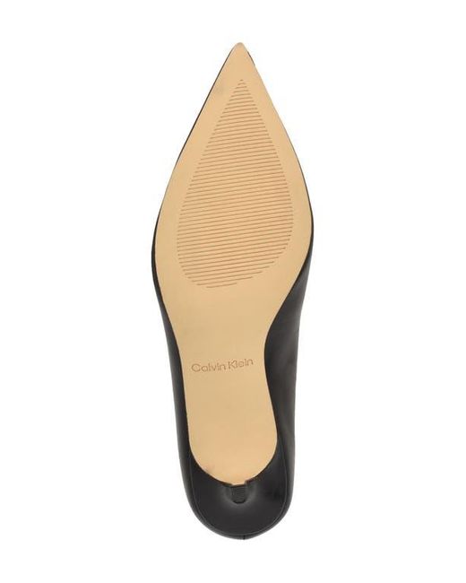 Calvin Klein Black Voneta Pointed Toe Kitten Heel Pump