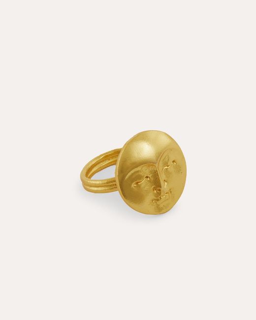 Ottoman Hands Metallic Moon Face Ring