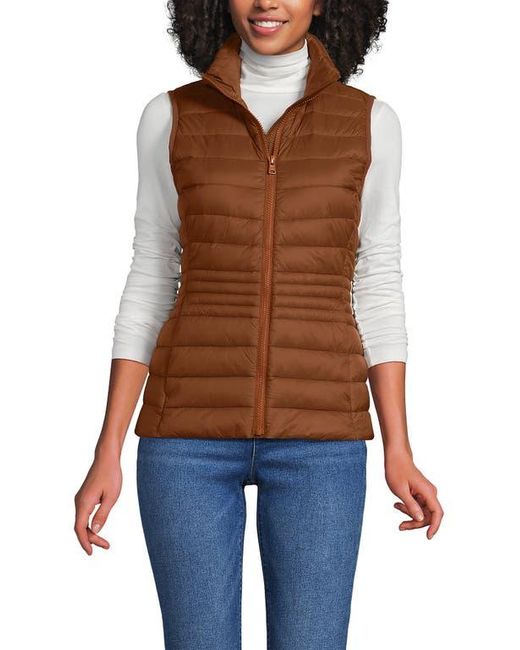 Lands' End Orange Wanderweight Packable Ultralight Down Vest