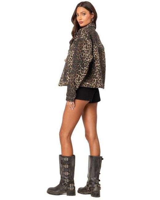 Edikted Black Print Denim Jacket