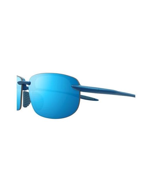 Maui Jim Blue Ho'Okipa Ultra Special Fit Polarizedplus2 60Mm Rectangular Sunglasses