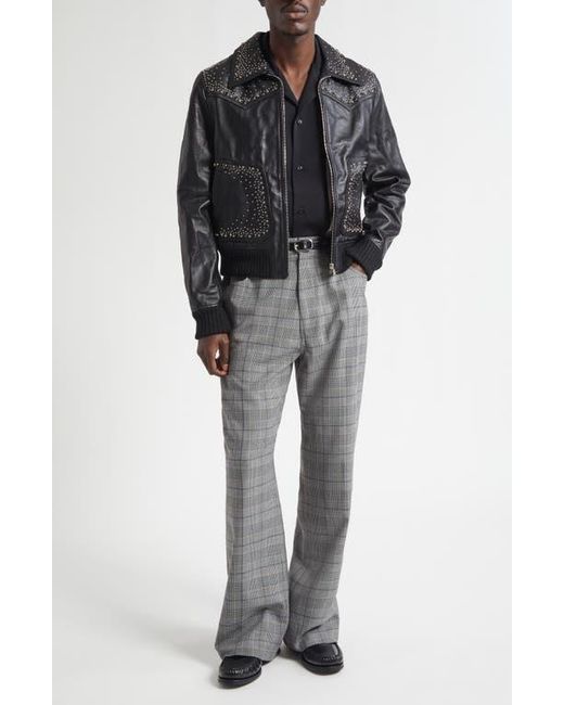 Amiri Gray Check Wool Bootcut Pants for men