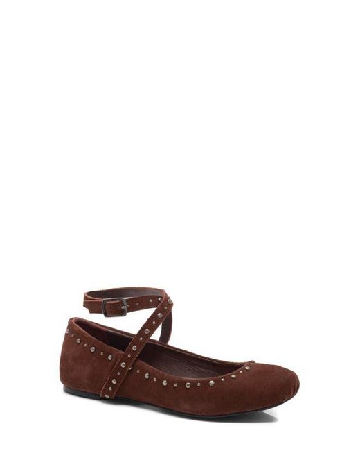 Free People Brown Grace Ankle Strap Ballet Flat