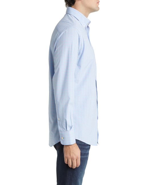 Peter Millar Blue Murphy's Performance Poplin Button-up Shirt for men