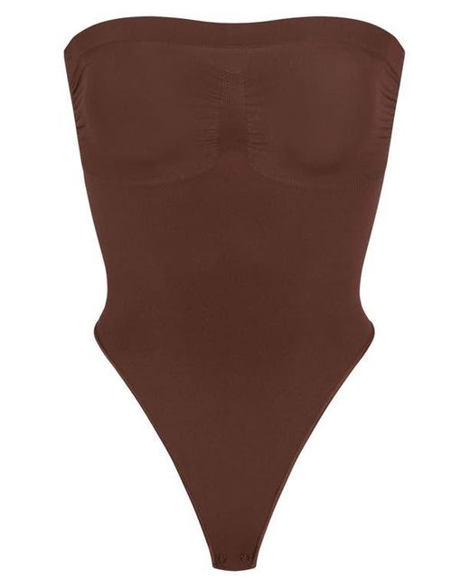 Skims Brown Seamless Sculpt Strapless Bodysuit