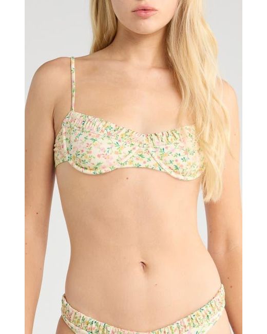 PacSun Natural Anemone Floral Bralette Bikini Top