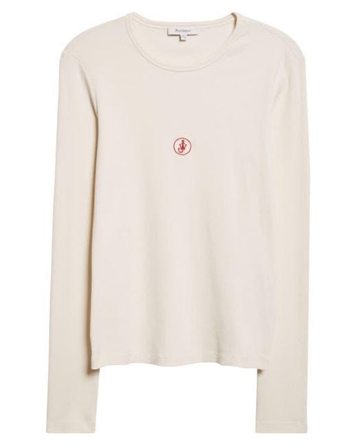 J.W. Anderson White Anchor Embroidered Long Sleeve Underpinning Top