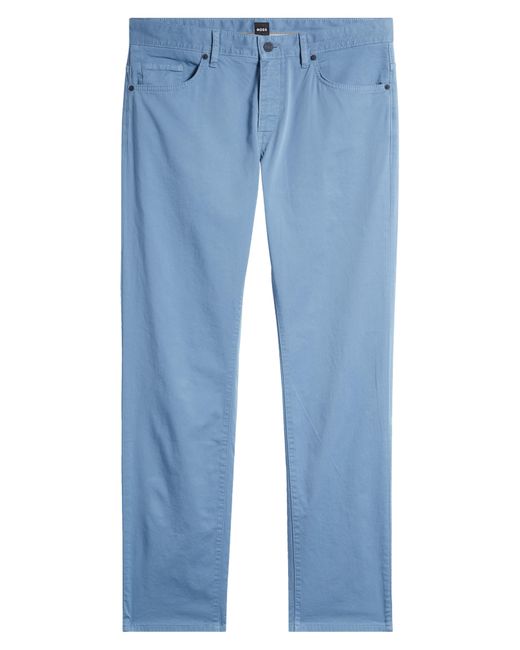 Boss Blue Delaware Straight Leg Five Pocket Pants for men