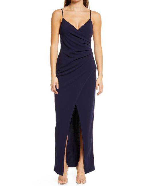 Lulus Blue Sweetest Admirer Ruched Gown