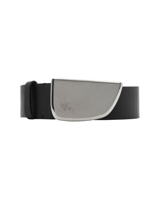 Burberry Black Ekd Shield Buckle Leather Belt for men