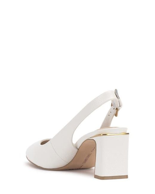 Vince Camuto White Hamden Pointed Toe Slingback Pump
