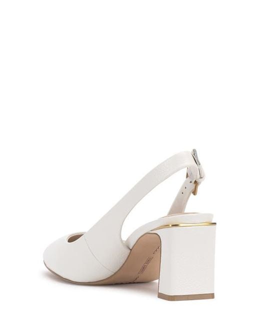 Vince Camuto White Hamden Pointed Toe Slingback Pump