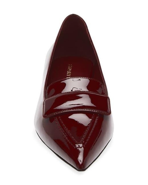Stuart Weitzman Brown Sovinnie Patent Loafer Flat