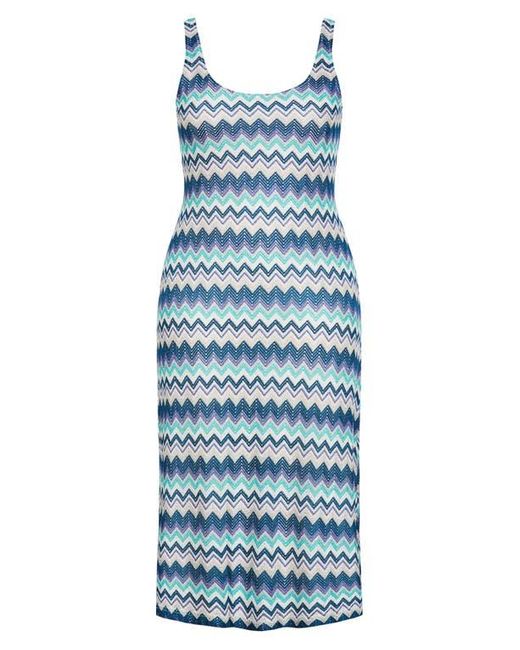 City Chic Blue Skye Chevron Midi Dress