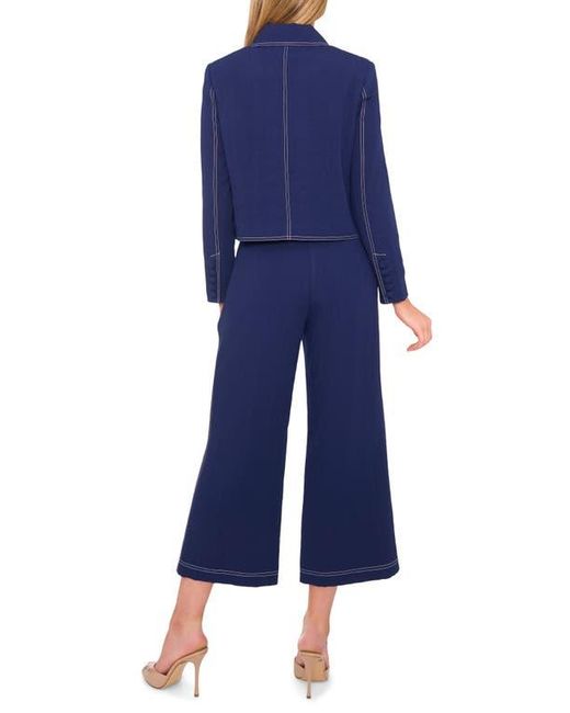 Halogen® Blue Flap Topstitch Jacket