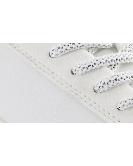 DKNY White Ginali Metallic Cap Toe Sneaker