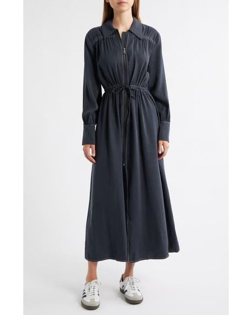 TOPSHOP Black Long Sleeve Midi Shirtdress
