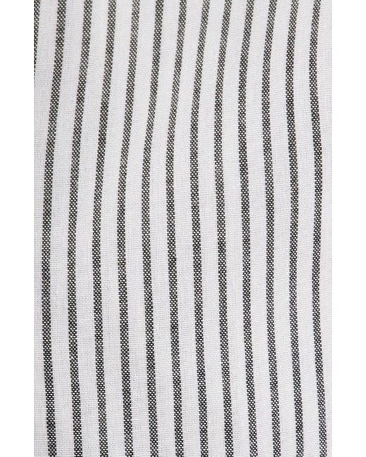 Charles Henry White Stripe Sleeveless A-Line Minidress