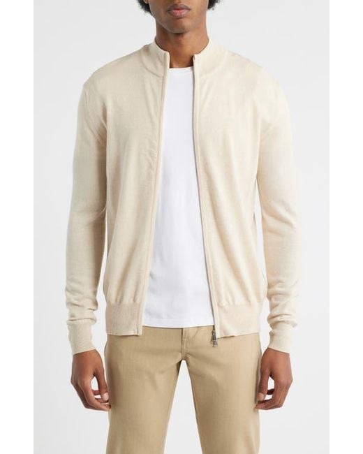 Aurélien Natural Cashwool Full Zip Sweater for men