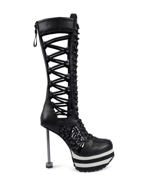 Zigi Black Ripped Platform Boot