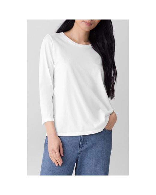 Eileen Fisher Women's White Organic Cotton Top
