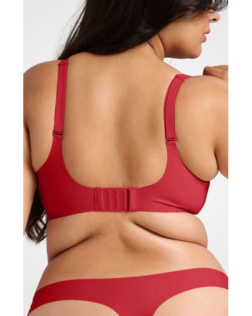 Siella Red No-Show V-Neck Bra
