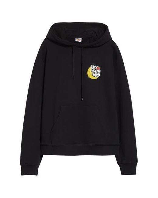 Sky High Farm Black Gender Inclusive Perennial Shf Logo Regenerative Cotton Graphic Hoodie for men