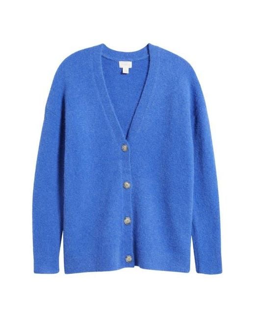 Caslon Blue Alpaca Blend Cardigan