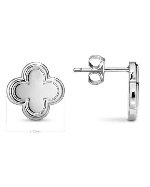 DEVATA Metallic Clover Stud Earrings