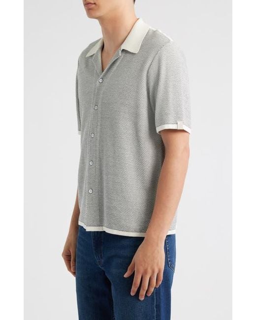 Rag & Bone Gray Norton Knit Camp Shirt for men