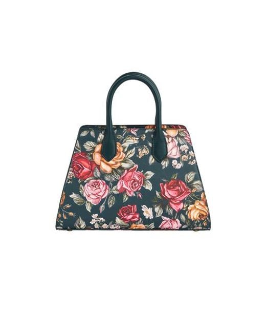 Fable England Blue Roses Structured Medium Tote