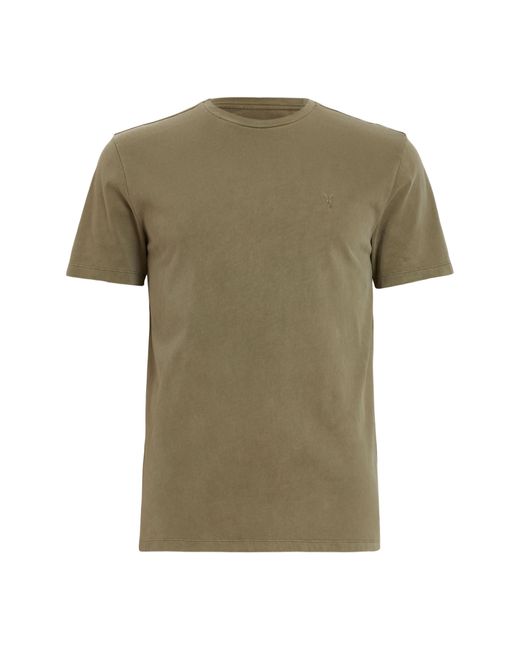 AllSaints Green Ossage Cotton Crewneck T-shirt for men