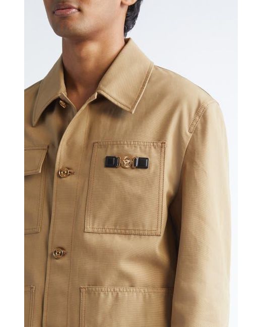 Versace Natural Medusa Cotton Canvas Chore Jacket for men