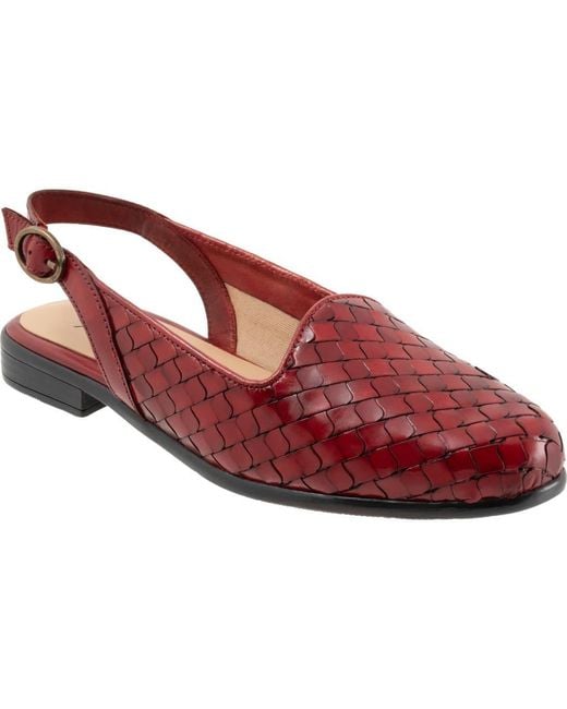Trotters Red Lea Slingback Flat