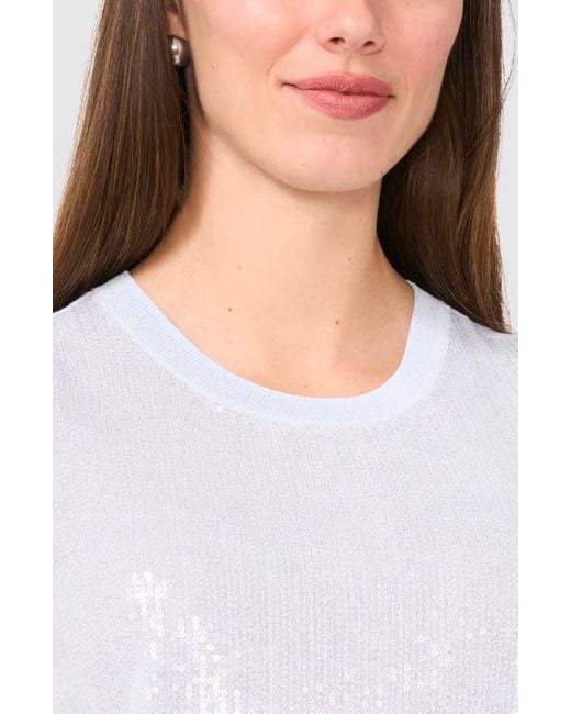 Halogen® White Sequin Detail Sleeveless Sweater