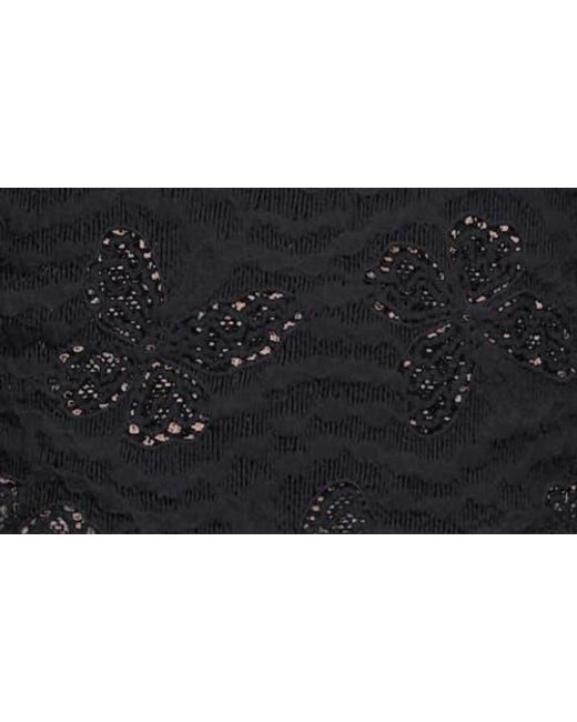 Lioness Black Tidal Pointelle Asymmetric Midi Skirt