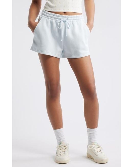 BP. White Elastic Waist Fleece Shorts