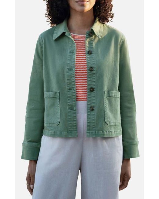 Yumi' Green Canvas Patch Pocket Jacket