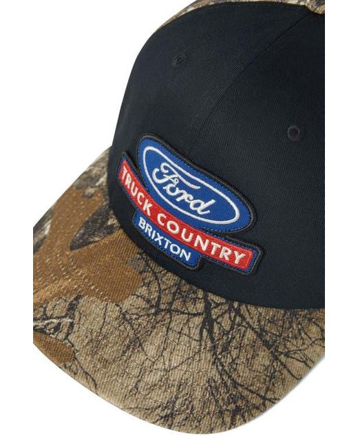 Brixton Black Ford Truck Country Mp Snapback Trucker Hat for men