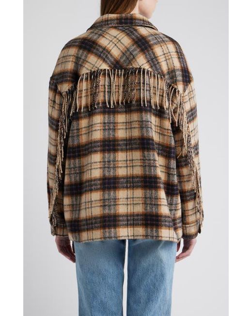 Thread & Supply Brown Fringe Plaid Shacket